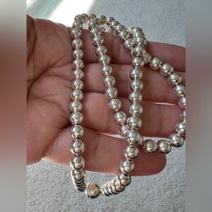 milor italy 950 Silver Beaded Necklace 18 inches